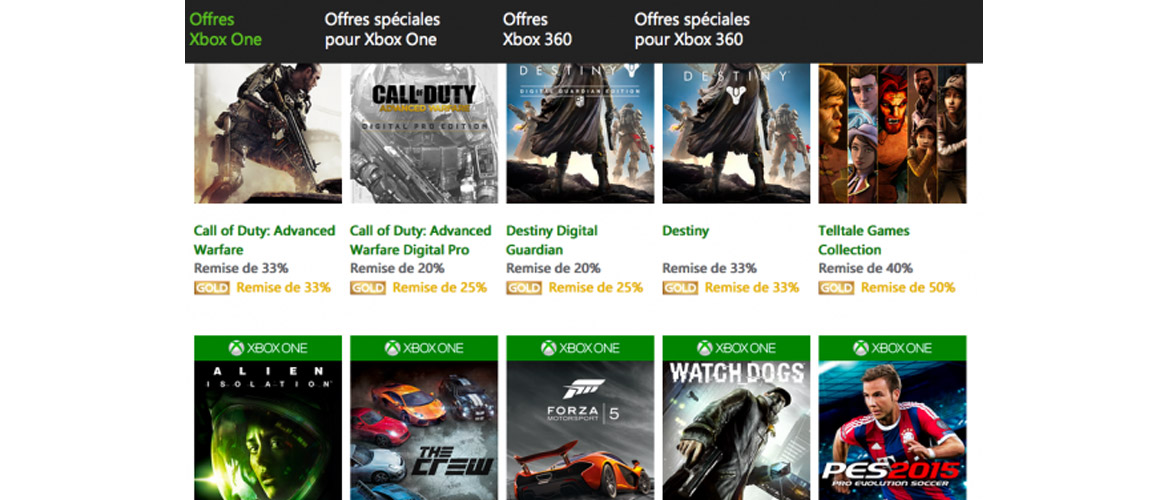 Xbox One / Xbox 360 : Semaine de soldes en dématérialisé