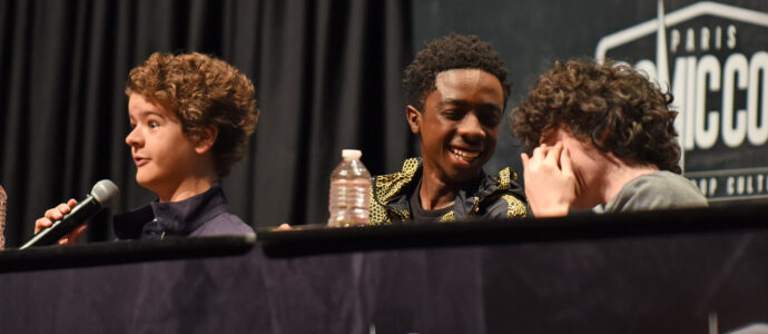 Comic Con Paris &ndash; Caleb McLaughlin, Finn Wolfhard & Gaten Matarazzo &ndash; Stranger Things