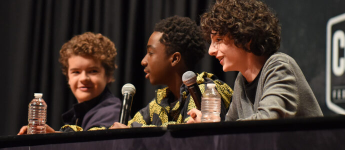 Comic Con Paris &ndash; Caleb McLaughlin, Finn Wolfhard & Gaten Matarazzo &ndash; Stranger Things