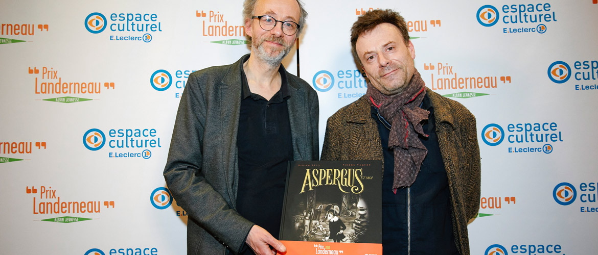 Didier L&eacute;vy et Pierre Vaquez, heureux vainqueurs du Prix Landerneau Album Jeunesse 2018