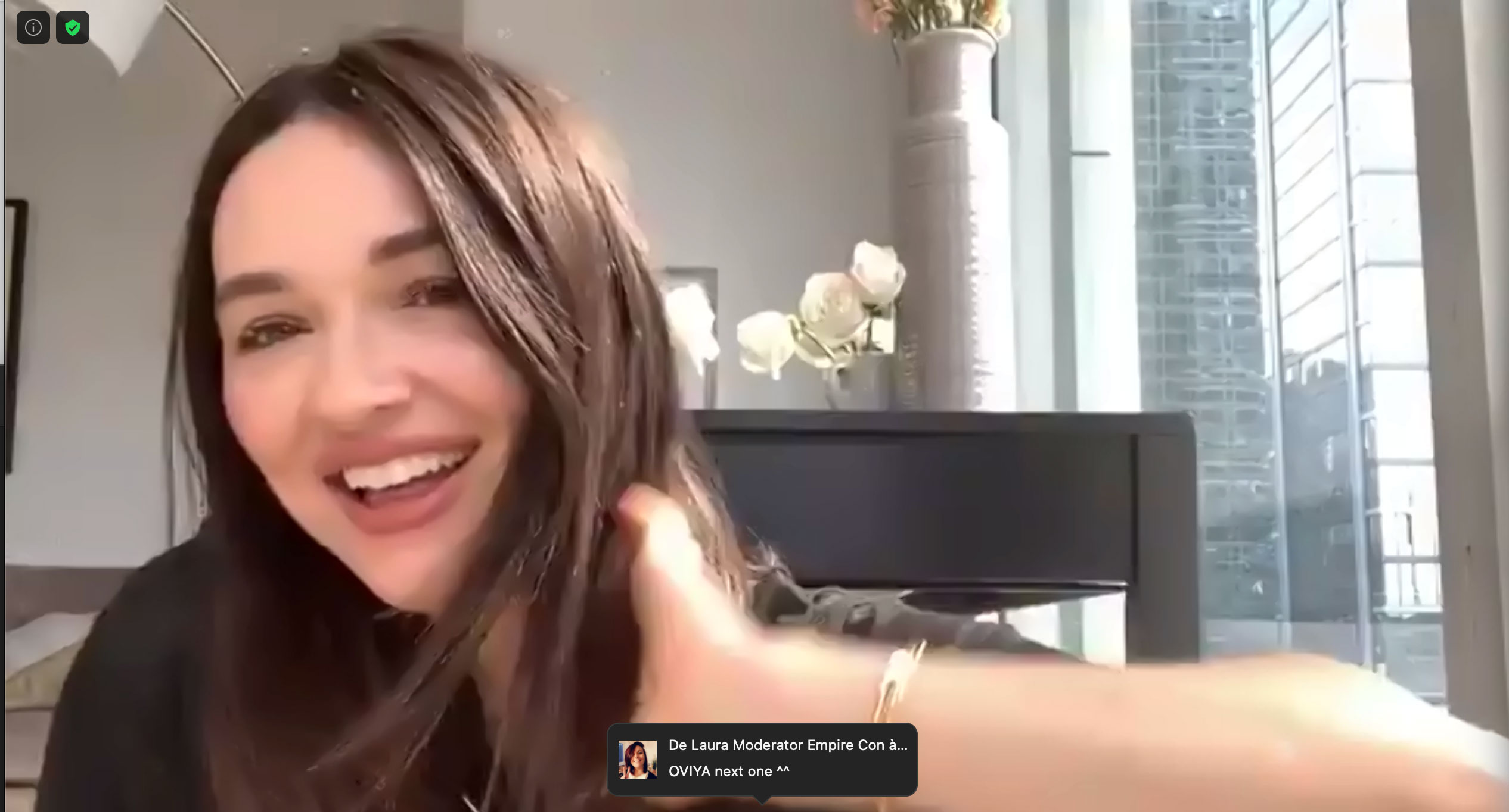 Crystal Reed durant son panel au Empire's Virtual Hangout Day