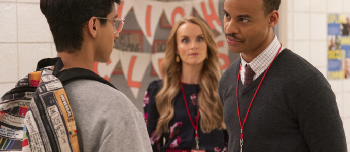 Photo High School Musical: The Musical: The Series - Episode 103: The Wonderstudies - Frankie A. Rodriguez (Carlos), Kate Reinders (Miss Jenn) & Mark St. Cyr (Mr. Mazzara)