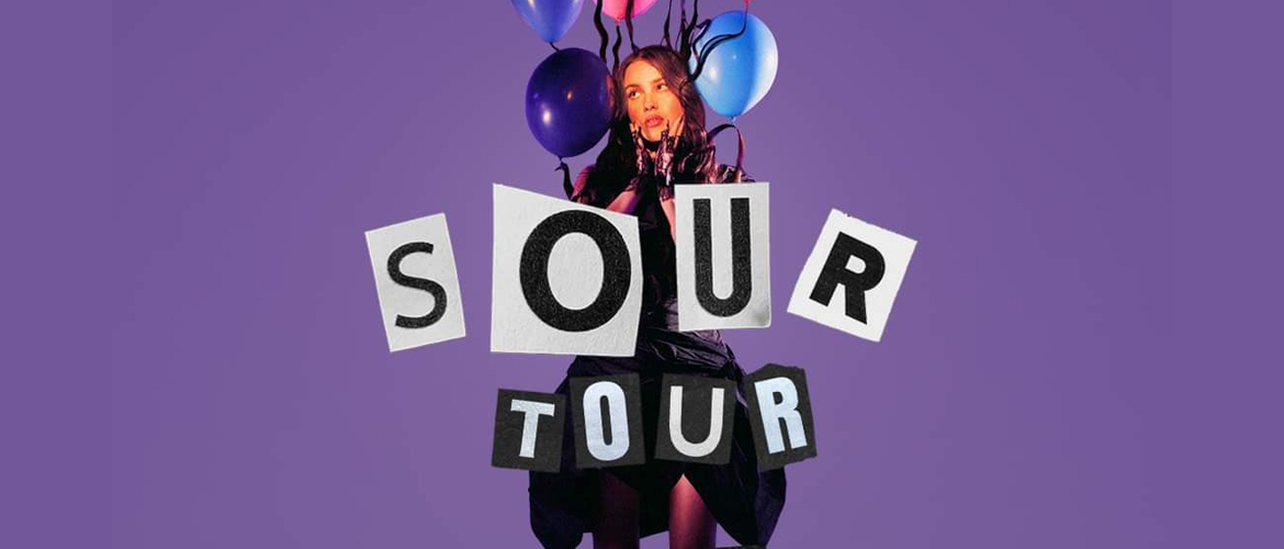 Olivia Rodrigo on a world tour in 2022 for her album Sour