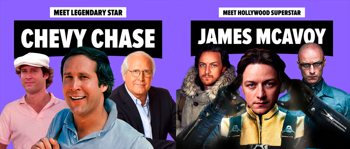 Chevy Chase and James McAvoy, new guests at Fan Expo Denver